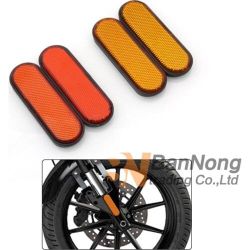 Motorcycle Front Fork Leg Reflector Cover Red / Yellow Reflector Warning Stickers Plastic For Victory Judge Hammer-S Hard-Ball