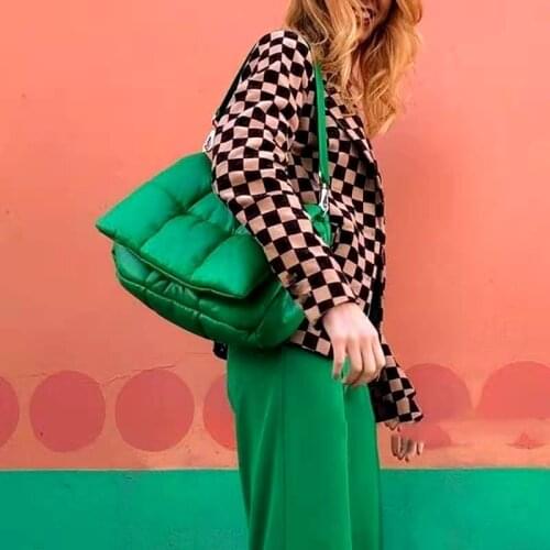 Soft Woven Underarm Bag Casual Women Shoulder Bags Fashion Personality Sponge 2020 New High Quality PU Leather Women Handbags