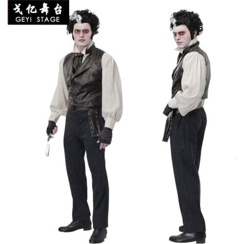 New sweeney todd coslive weeney todd sweeney todd: fleet street barber demon movie cosplay dress for adult man