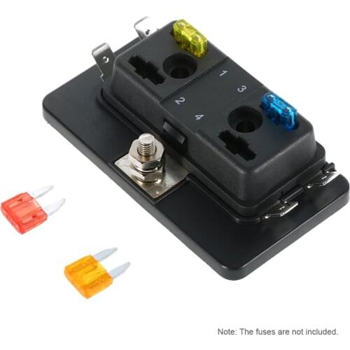 New Universal 4 Way Mini Blade Fuse Box Holder APM ATM 5A 10A 25A for Car Boat Marine Trike 12V 24V