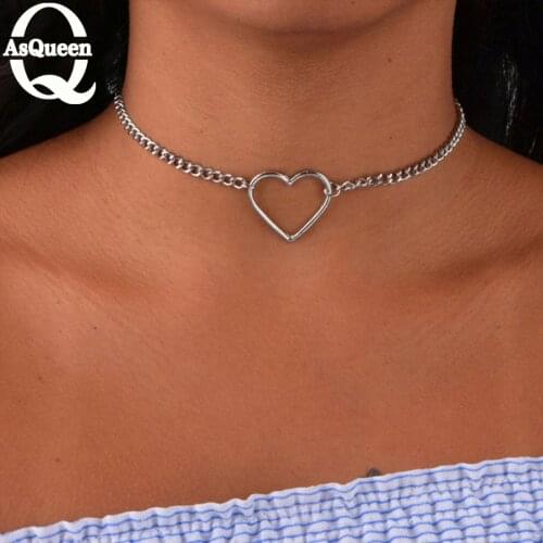 New Fashion Jewelry Hollow Heart Choker Necklace Gift for Women Girl