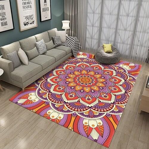 New Mandala Colorful Flower Pattern Ethnic Rectangle Rug Flannel Carpet Alfombras Good Rugs Carpets Living And Home Room Quality