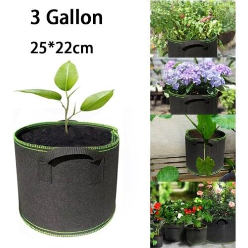 3 Gallon Plant Grow Bags Flower Pots Fabric Planting Garden Tools Jardin High Bearing Growing Bag Fruit Vegetables Planter Bags
