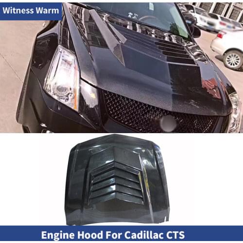 Carbon Fiber Front Engine Hood Bonnets engine Covers Car Styling For Cadillac CTS Car Body Kit 2008-2012