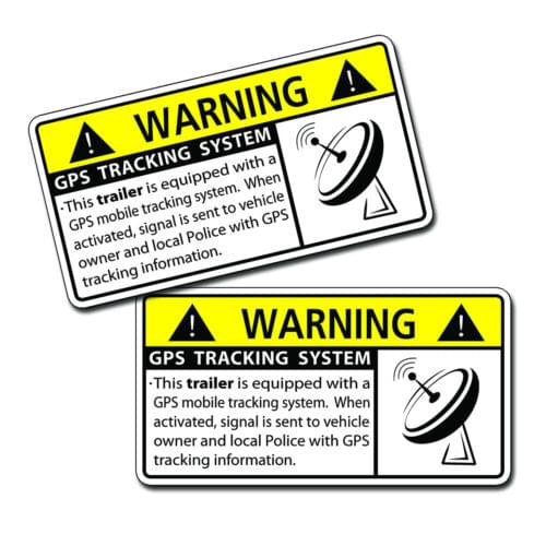 TRAILER GPS Anti Theft Security System Warning Alarm Sticker Decal Motorcycle