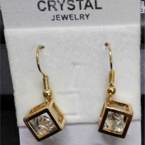 Dropshipping promotion top quality real 8MM zricon cubehape dropshipping Earrings charm women fashion jewelrylovers gift