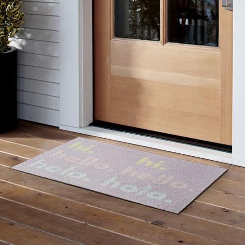 Modern Hello Small Door Mat Living Room Mat PVC Anti-slip Mat Silk Loop Entrance Door Mat Carpet Custom Home Hallway Mat Carpet