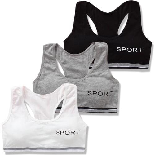 Girl Sports Cotton Kids Underwear Vest Soft No Ring Children Training Bras 8 to 14 Years