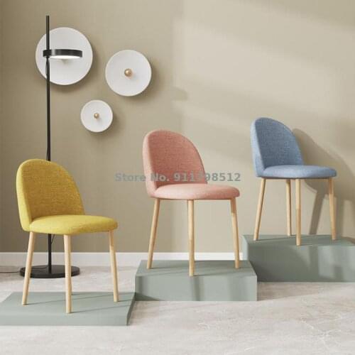 Fabric chair backrest home Nordic girls bedroom desk stool makeup net red ins photo dining chair simple