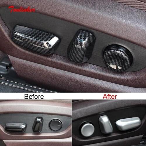 Tonlinker Interior Car Seat Adjustment Button Stickers For LEXUS ES200 260 300H 2018-21 Car Styling 6 PCS ABS Cover Stickers