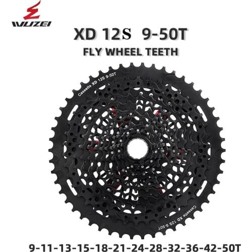 WUZEI XD Cassette 12s MTB bike freewheel 9-50T 12 Speed Compatible SRAM XD freehub, XX1 X01 GX NX Eagle Black