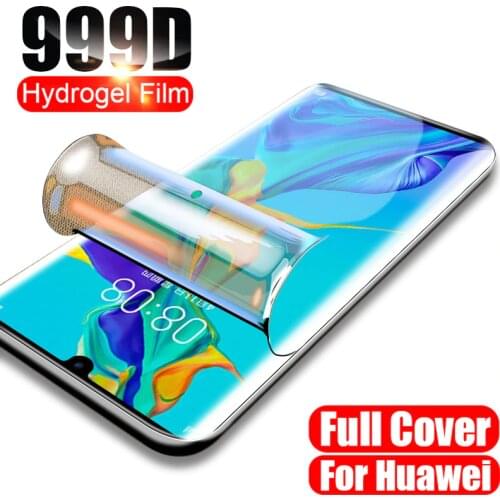 Protective Glass For Huawei P30 P20 P40 lite E P30 Pro Screen Protector Hydrogel Film For Huawei Mate 20 P Smart 2020