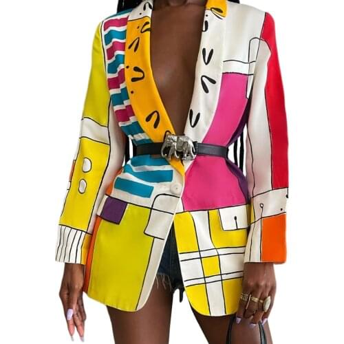 Colorful Long Blazer Women Jackets Single Buttons Notched Neck Coat Outwear Autumn New Fashion Streetwear Straight Traf Blazers