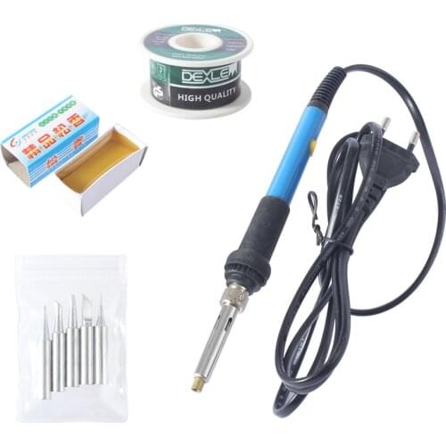 New Adjustable Temperature Electric Soldering Iron 220V 60W Welding Solder Rework Station Heat Pencil Tips Repair Tool