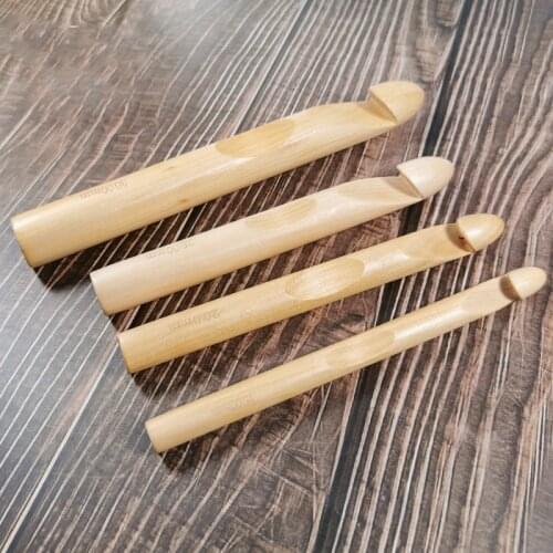 15/20/25/30mm Wood Crochet Hook Set Household DIY Handle Home Knitting Weave Yarn Crafts Knitting Tools