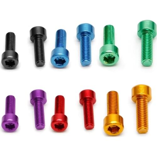 2Pcs Bike Water Bottle Cage Bolts M5*15MM Aluminium Alloy Hex Tapping Screws
