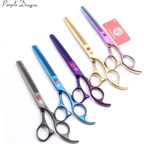 6.5" Stainless Purple Dragon Cats Dogs Shears Grooming Scissors Thinning Scissors Professional Pets Shears Animal Scissors Z4007