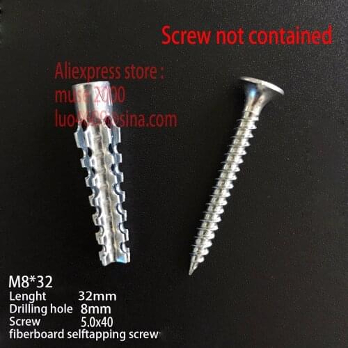 6x30 8x32 10x60 mm steel wall anchor expansion tube wall plug screw Self-Drilling Drywall Anchor lightweight brick gypsum board
