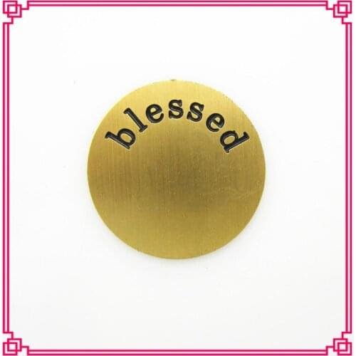 Hot selling stainless steel 22mm large disk gold blessed floating window plate fit for 30mm glass floating locket