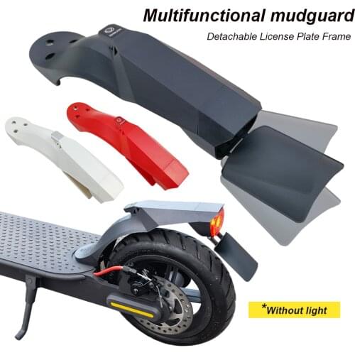 Rear Fender Mudguard with Adjustable License Plate Frame Taillight Holder for Xiaomi M365/Pro/Pro2 Electric Scooter Tail Fender