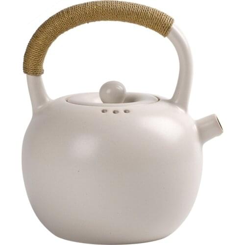 Pure handmade soda glaze teapot special large capacity boiling kettle for making tea white mud pot suitable for a wide range of