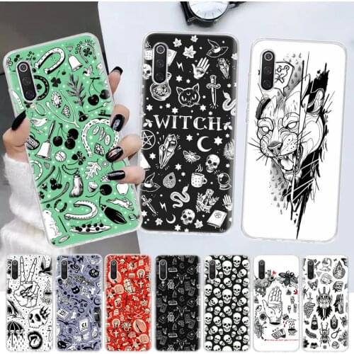 Witches moon Tarot Witch Cat Soft Cover Phone Case For Xiaomi Redmi Note 10 9 9S 8 7 8T 9A 8A 7A 6A 5 4X S2 K20 Pro Customized C
