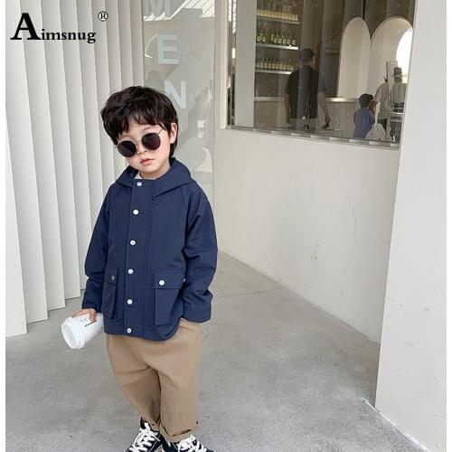 Children Demin Jacket Boys Multi-Pocket Jackets Autumn 2021 Single-breasted Top Outerwear Kids Demin Clothes Jeans Hoodies