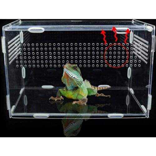 Reptile Breeding Box Acrylic Transparent Spider Breathable Terrarium Ornamental Box for Lizard Scorpion Insect