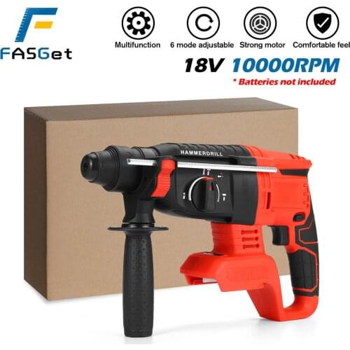 FASGet 21V Handheld Electric Screwdriver Hammer Demolition Hammer Impact Drill Concrete Set Power Tool For Makita battery