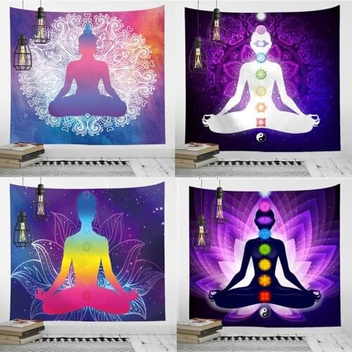 Lndian Buddha Meditation Chakra Tapestry Wall Decoration Mandala Tapestry Witchcraft Bohemian Home Decoration Yoga Background