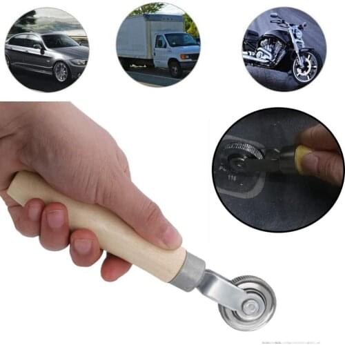 Car Tire Repair Tools Cold Patch Auto Repair Roller Car Motorcycle Bike Repair Tool With Wooden Handle