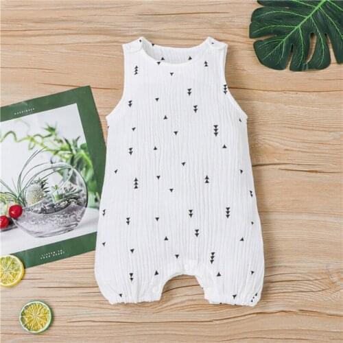 J60B Baby Boys Girls Romper Summer Toddler Newborn Infant Sleeveless Cactus Print Cotton Jumpsuits Playsuits Overalls Outfits