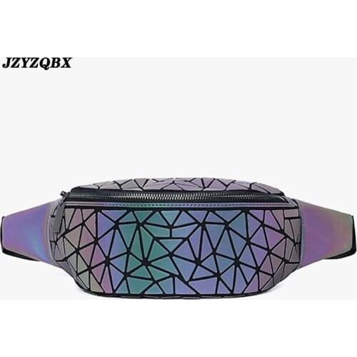 JZYZQBX Luminous Waist Pack 2020 Fashion Personality Diagonal Package Solid Color Geometric Rhombus Chest Bag Womens Chest Bags