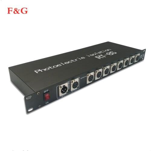 Controlador de luz de etapa de visualización DMX512 divisor de luz divisor de amplificador de señal distribuidor DMX de 8 vías p