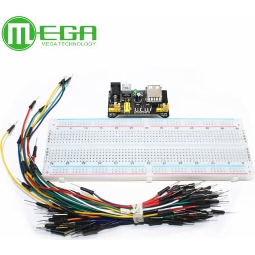 2set=6pcs 3.3V/5V MB102 Breadboard power module+MB-102 830 points Solderless Prototype Breadboard +65 jumper wires