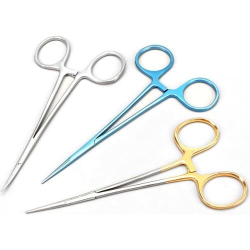 Medical Stainless Steel Hemostatic Forceps 12.5cm Pet Surgical Forceps Microvascular Forceps Double Eyelid Instruments Tool