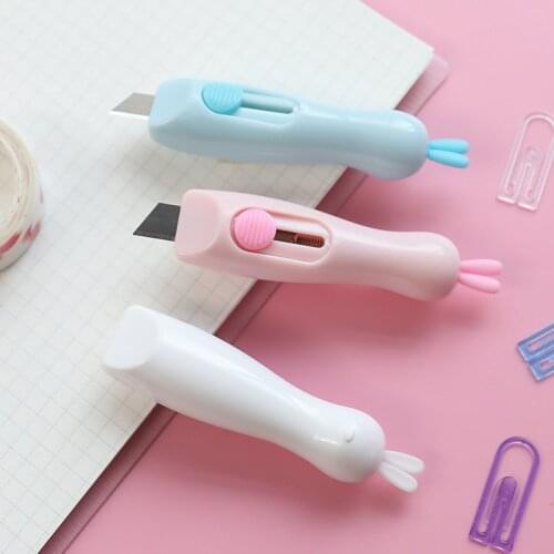 Mini Rabbit Art Knife Pink Portable Student Utility Knife Stationery School Tools Office Paper Cutter