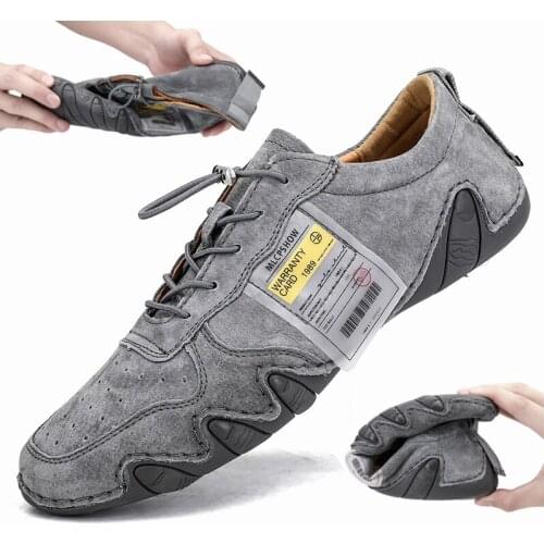 Genuine Leather Men Casual Shoes Light And Soft Comfortable Walking Flats Men Shoes Male Loafers Large Size 38-46 Dropshipping