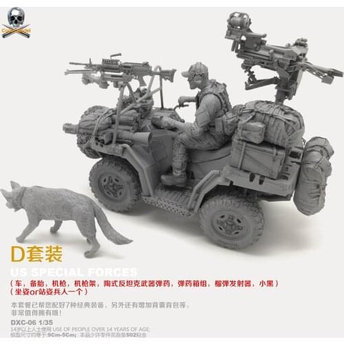 1/35 Resin Kits US Terrain Vehicles +Soldiers Model Self-asssembled DXC-06
