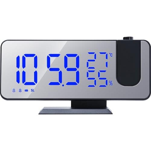 New Multifunctional Radio Projection Alarm Clock Electronic Digital LED Display Temperature and Humidity Mirror Clock