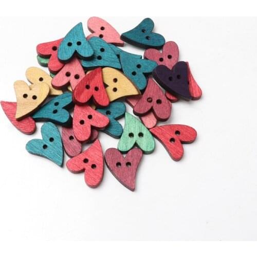 Various patterns and styles Two-hole button DIY Applique pattern Wood Sewing Buttons for Handmade Scrapbooking Craft 30pcs