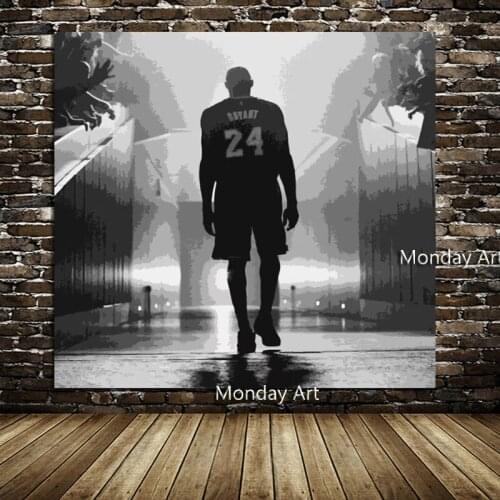 Hand Painted Forever Kobe Poster Canvas Painting Sport Basketball Legendary Superstar Fans Art Room Decor Wall Sticker Boy Gift