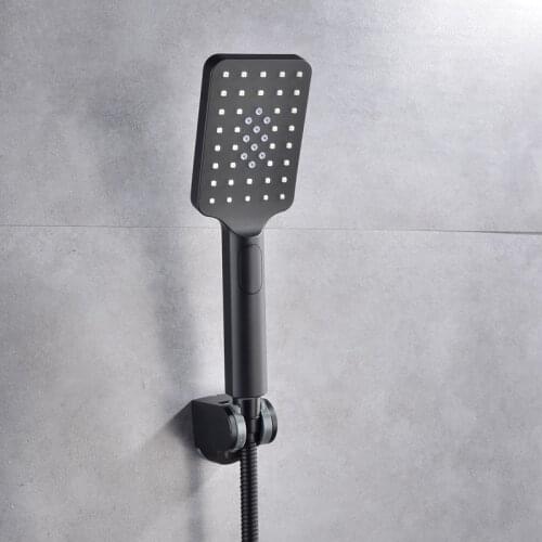 3 Function Luxury Black Shower Head Removable Hand Held Rainfall Spray Shower Head Set For Bathroom Matte Black