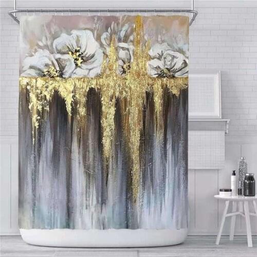 Modern Waterproof Shower Curtain Set With Hooks Solid Color Bathroom Curtains For Bathtub Dropshipping Bath Mildew Proof