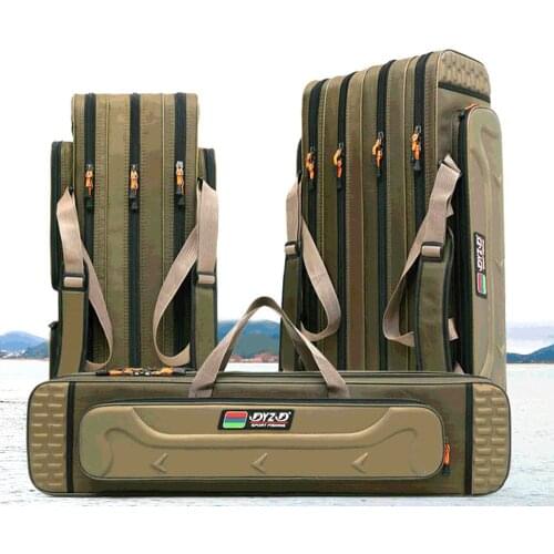 80cm/90cm/100cm/120cm Fishing Rod Bags Waterproof 3/4 Layer Fishing Reel Storage Case Gear Lures Bag Large Capacity Backpack