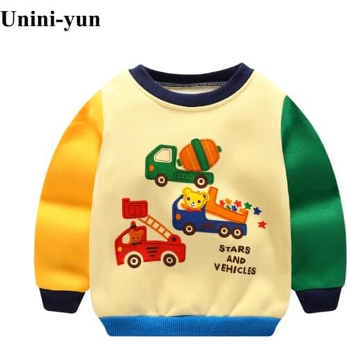 Unini-yun Autumn winter children T-shirt Solid color Boys girls pure cotton sweatshirts Baby Children clothing kids Sweatshirts