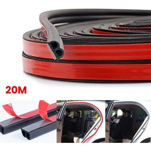 20M B-Shape Seal Strip Car Door Window Trim Edge Moulding Rubber Weatherstrip Soundproof Waterproof Noise Reduction Seal Strip