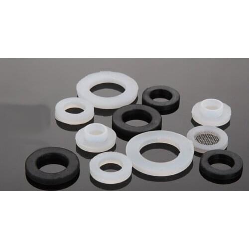 20pcs Black/White Silicone Rubber Sealing Gasket 11mm/14mm/18.5mm Flat Gaskets O-Ring Seal Washer Ring Plumbing Faucet Washers
