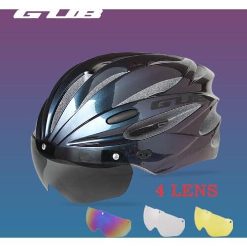 GUB K80 Cycling Helmet Integrally-molded Safety Comfortable MTB Road Bicycle Helmet with Visor Magnetic Goggles Men Women58-62cm