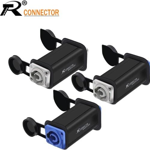 1pc LED Waterproof PowerCon AC Coupler Adapter Extender connector 3PIN Speakon Panel mount straight adapter